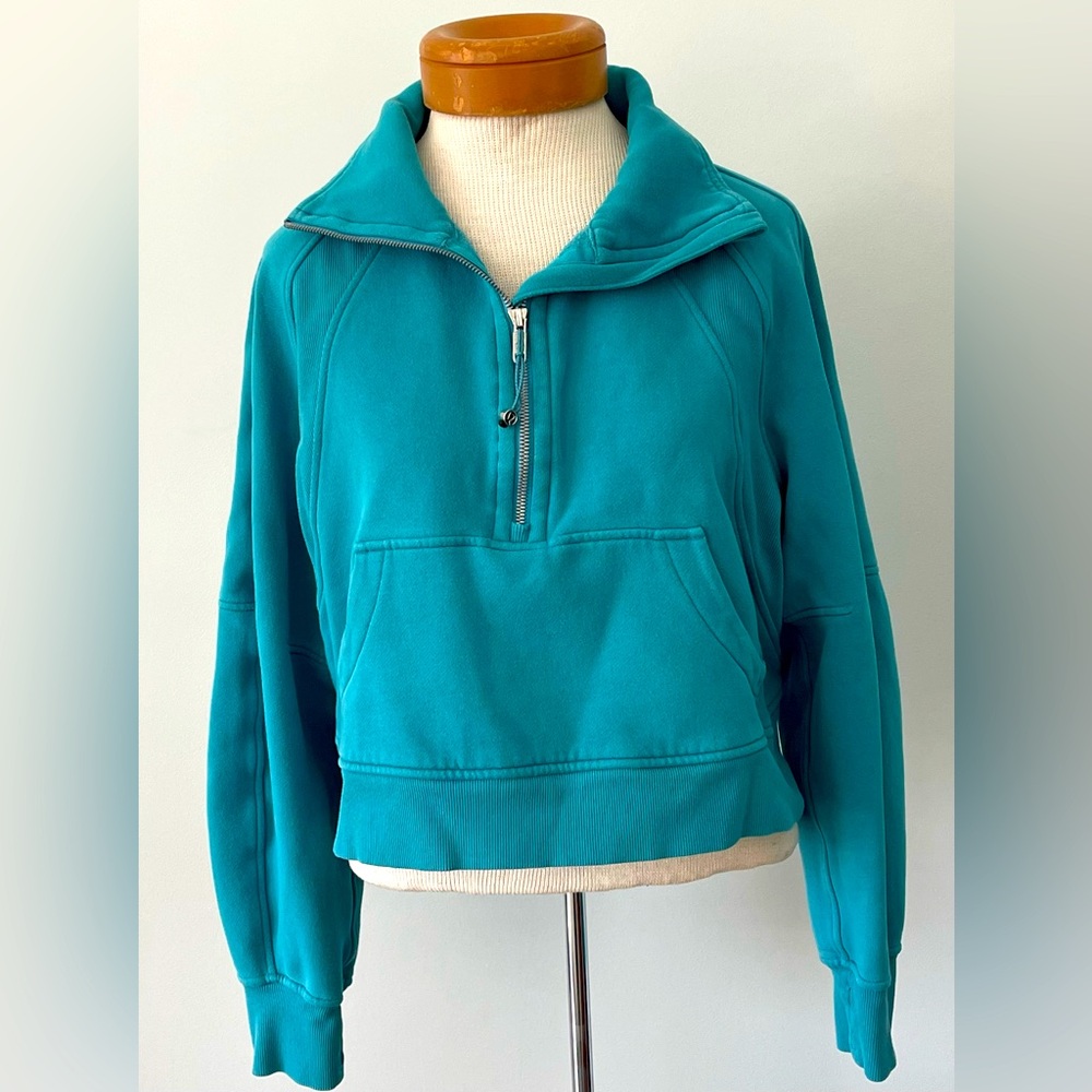 LULULEMON Scuba Oversized Funnel Neck Half Zip Teal Size XS/S